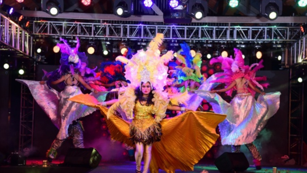 Carnival dancers performing on stage